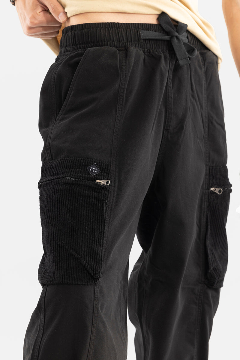 Korean Style Black Cargo Pant
