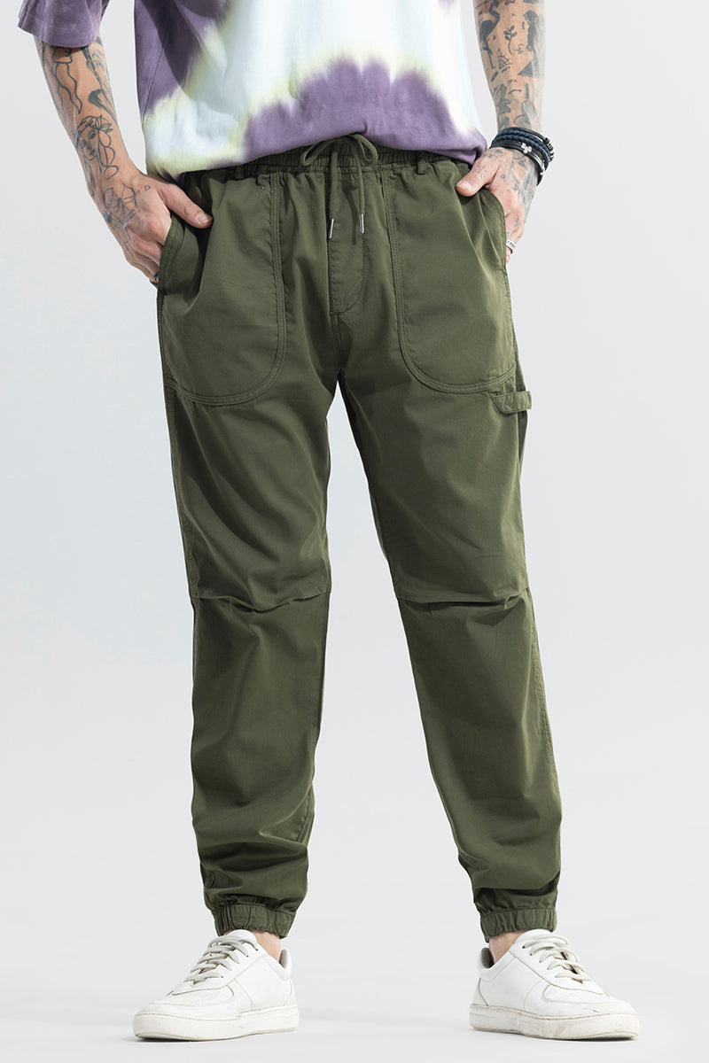 Buy Men's Green Loose Comfort Fit Cargo Track Pants Online at Bewakoof