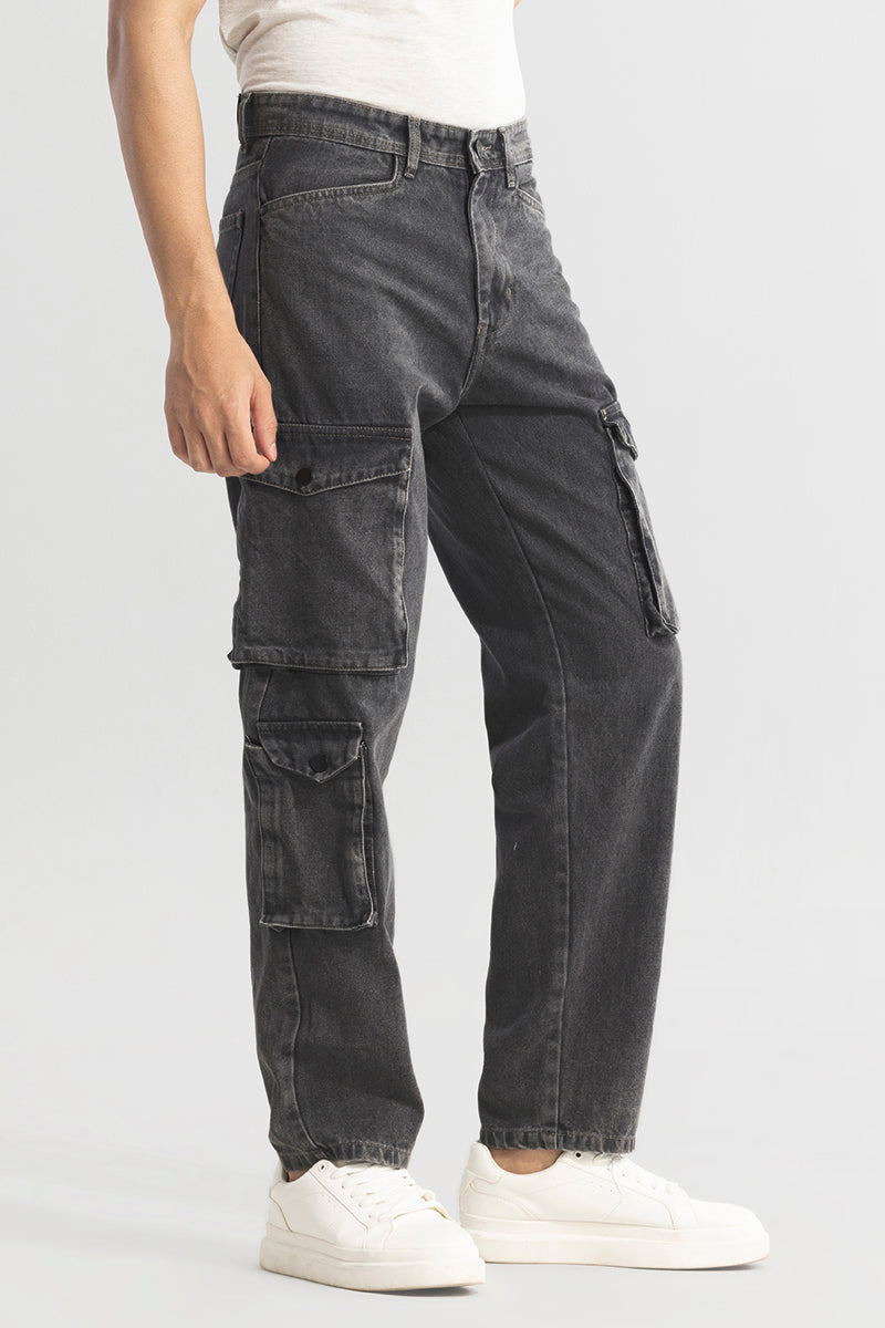 Celestial Charcoal Grey Clean Look Jeans