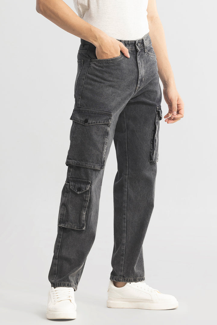Celestial Charcoal Grey Clean Look Jeans