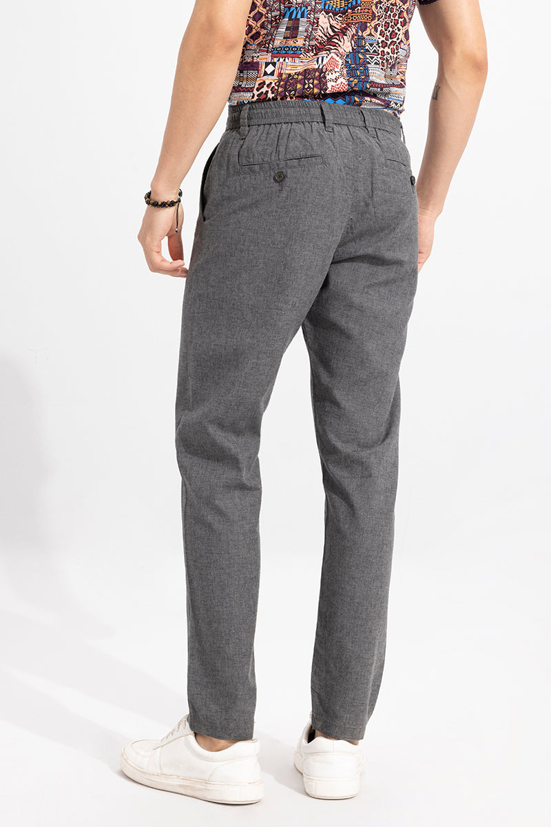 Lin Charcoal Grey Linen Pant