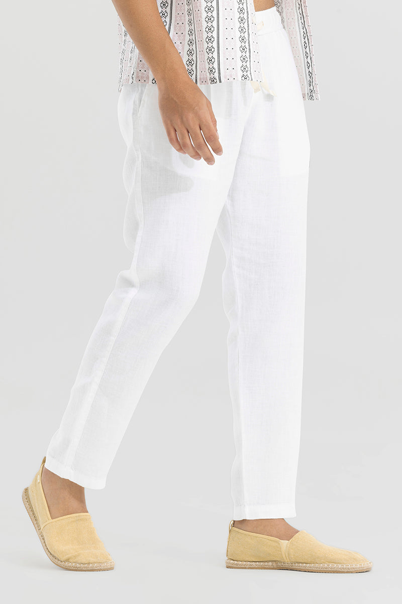 Ace White Linen Pant