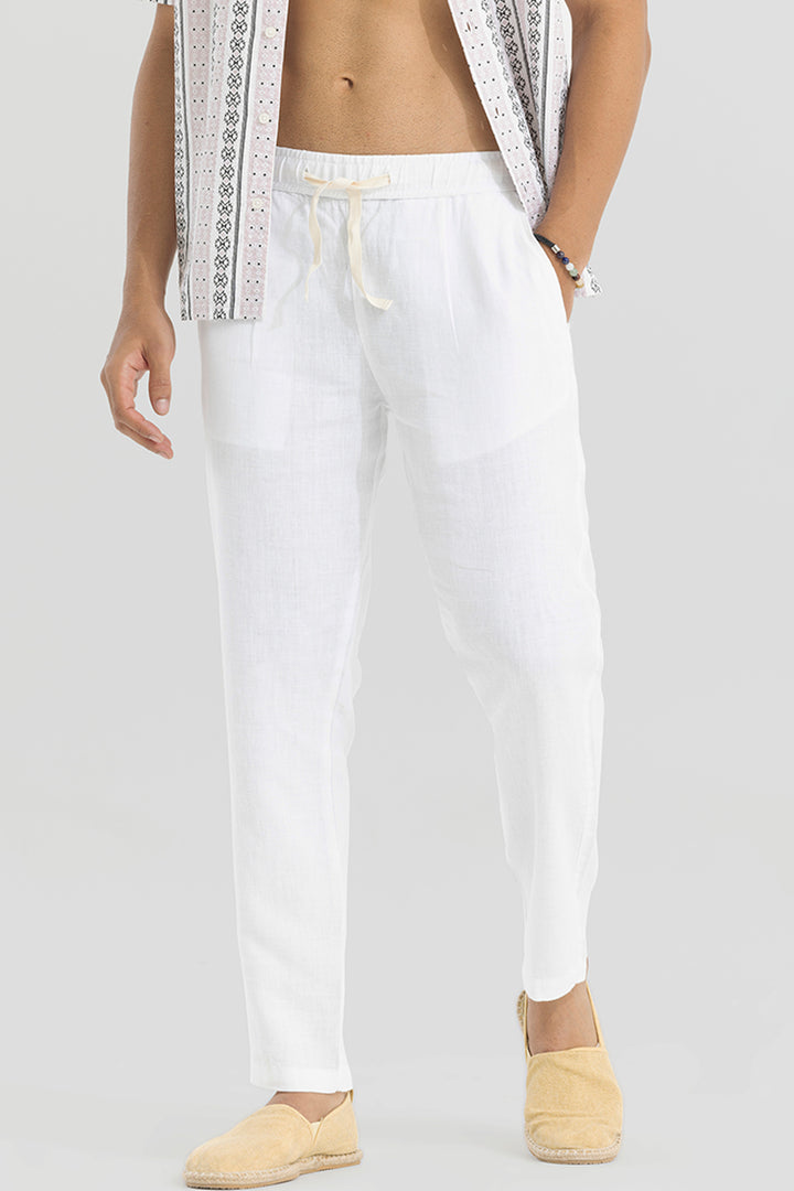 Ace White Linen Pant
