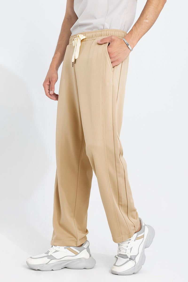 Waffle Knit Cream Relaxed Fit Pant