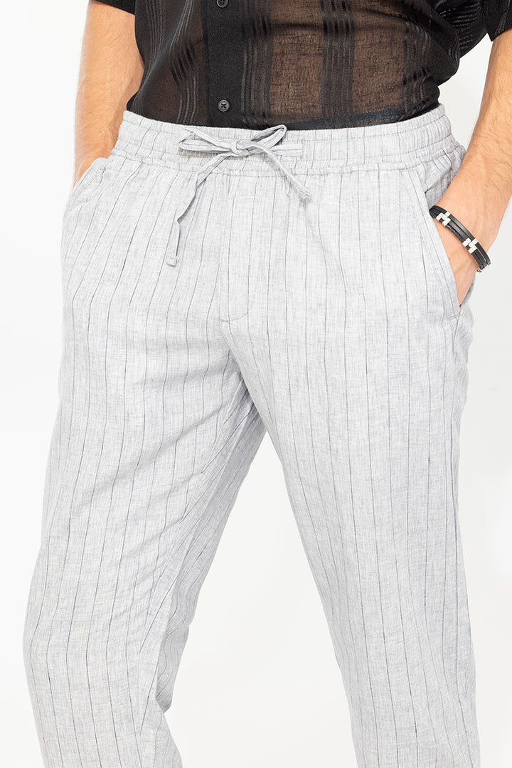 Aurabreeze Ash Grey Linen Pant