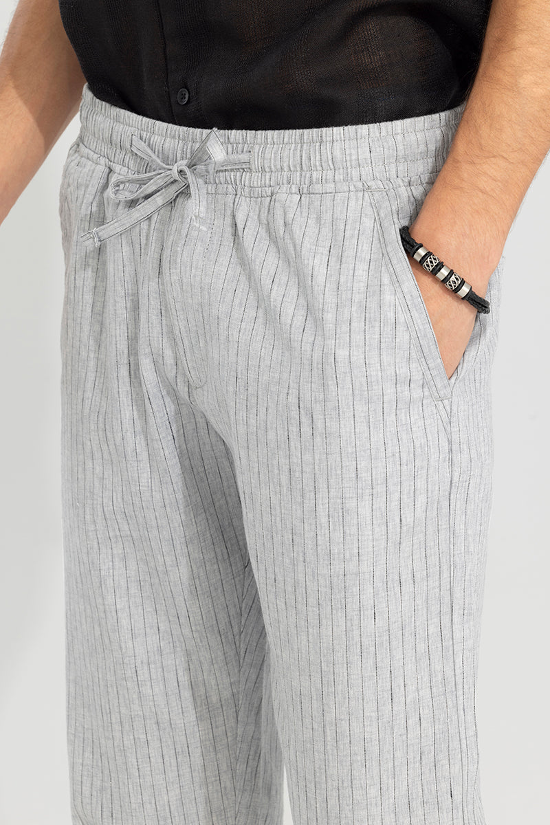 Aurabreeze Grey Linen Pant