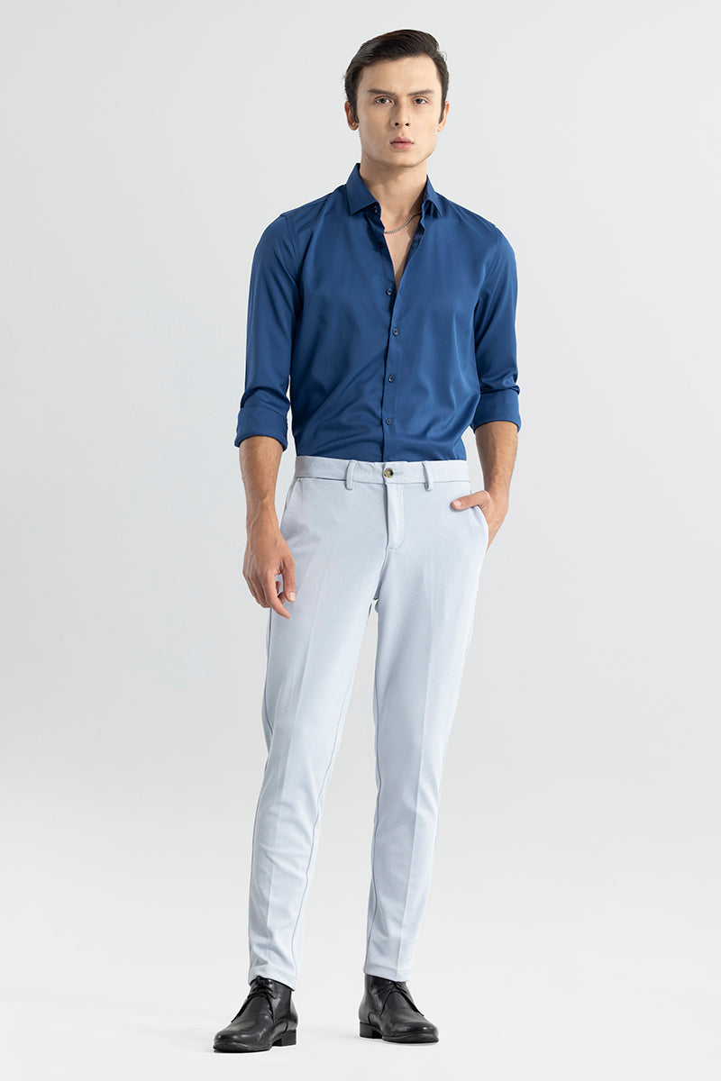 Buy Men's Weave Knit Sky Blue Trouser Online