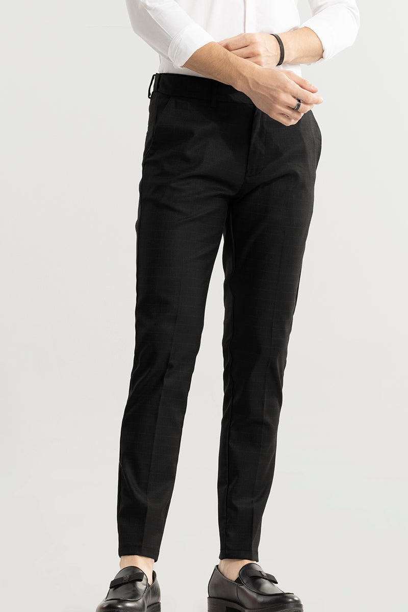 Gunvar India Premium Formal Pant Regular Fit Men Black Cotton Blend Trousers  FORMAL PANTS