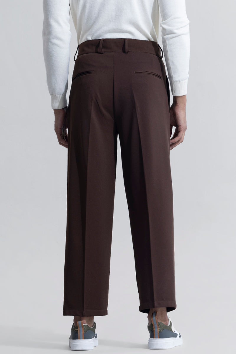 Italian Tailored Fit Brown Trousers | Buy Online at Moss