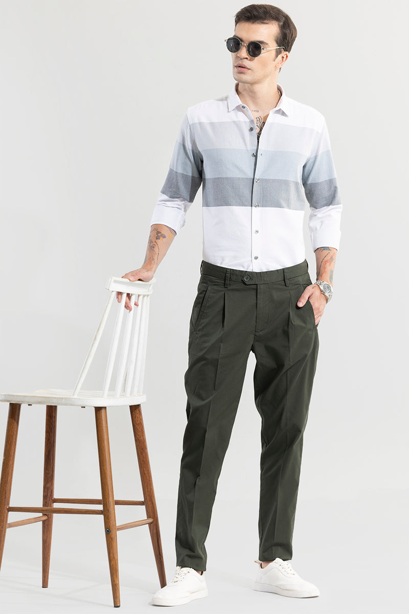 Buy Men's Astral Lindworm Green Trouser Online | SNITCH