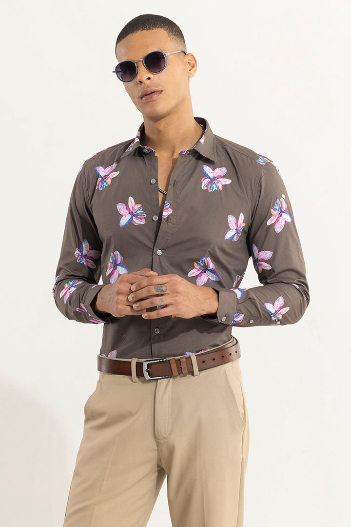Oriental Lilly Brown Shirt