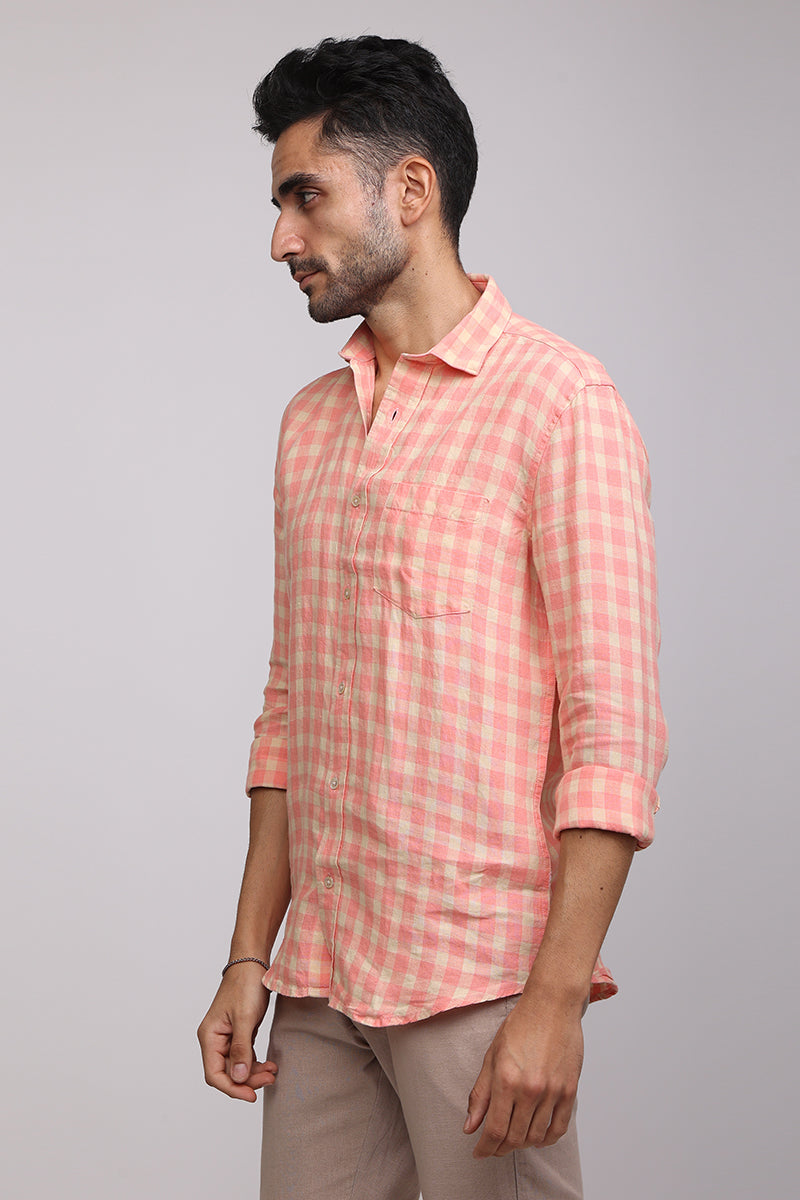 Splendid Flamingo Pink  Linen Shirt
