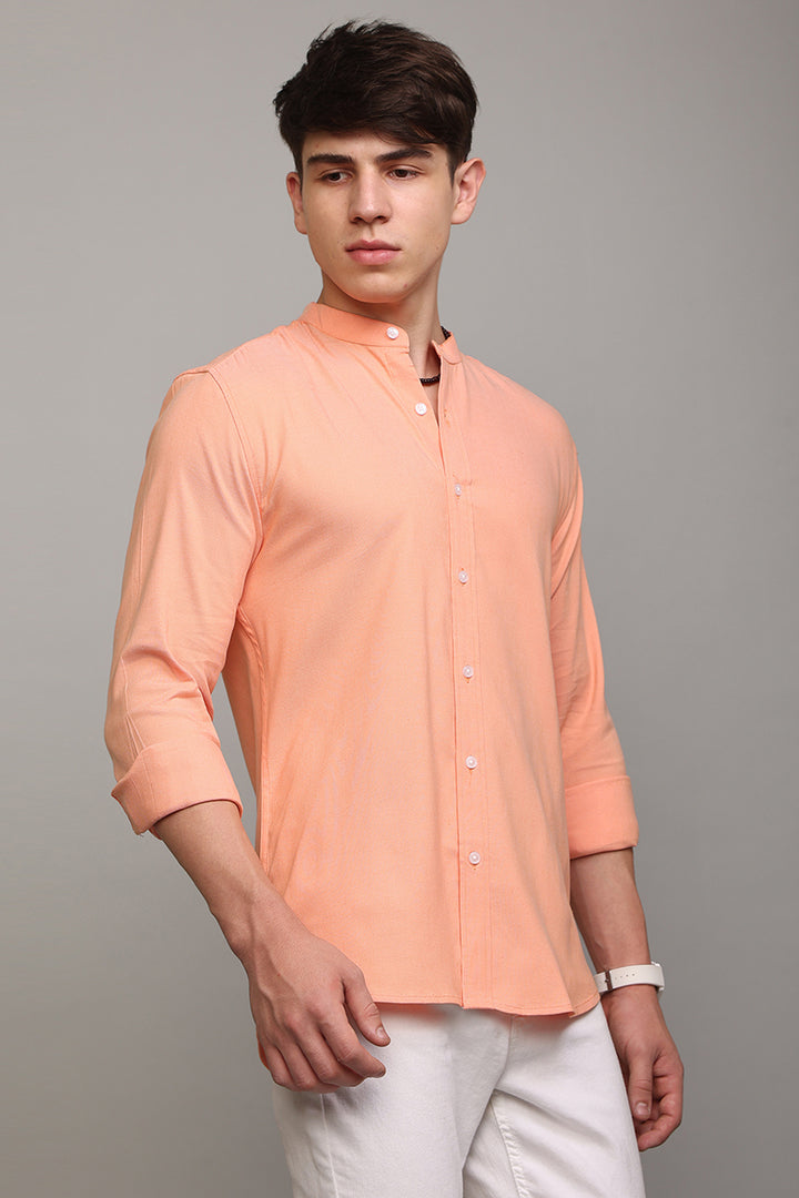 Standup Collar Royal Orange Shirt