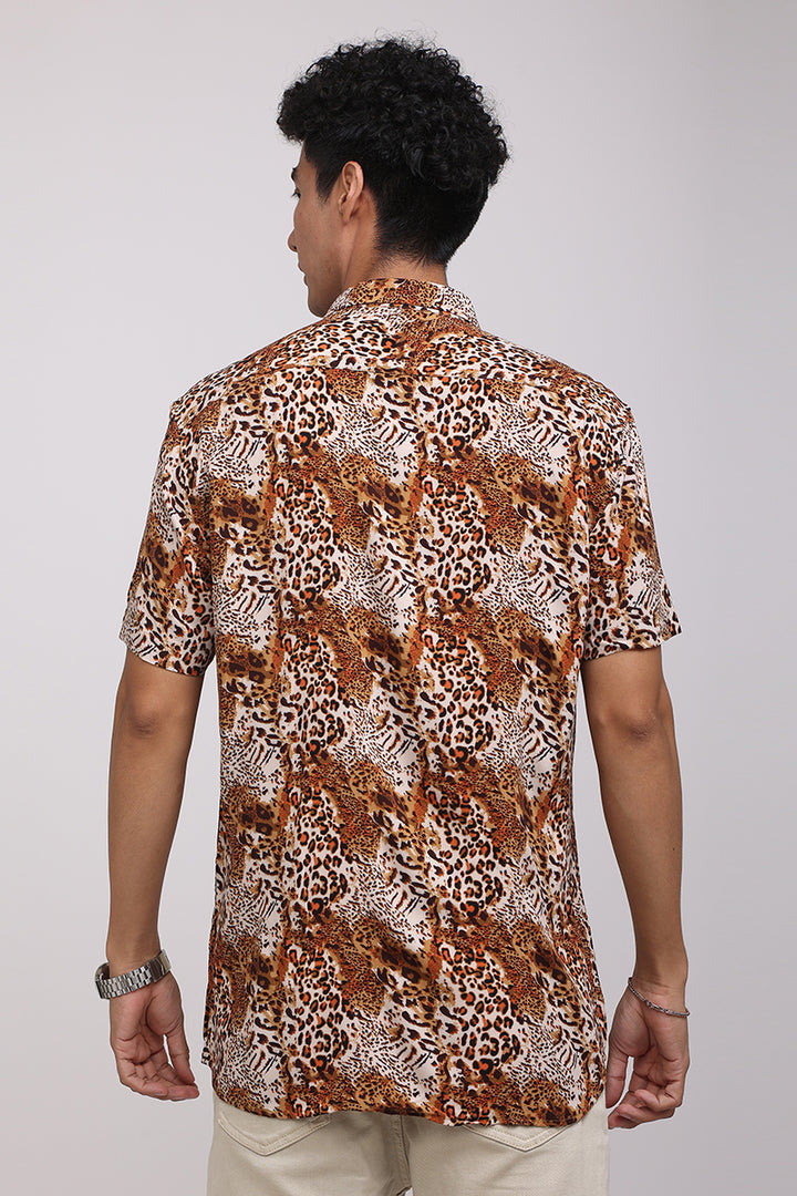 Leopard Print Brown Shirt