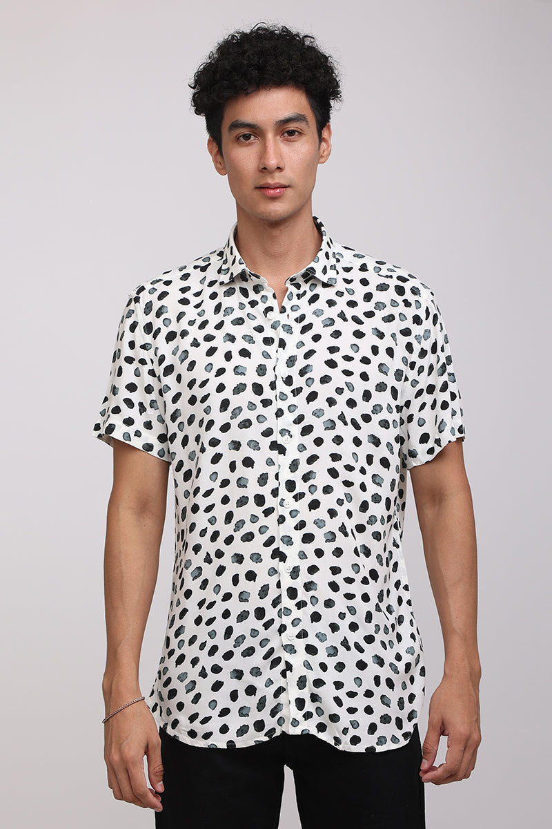 Leopard Print White Shirt