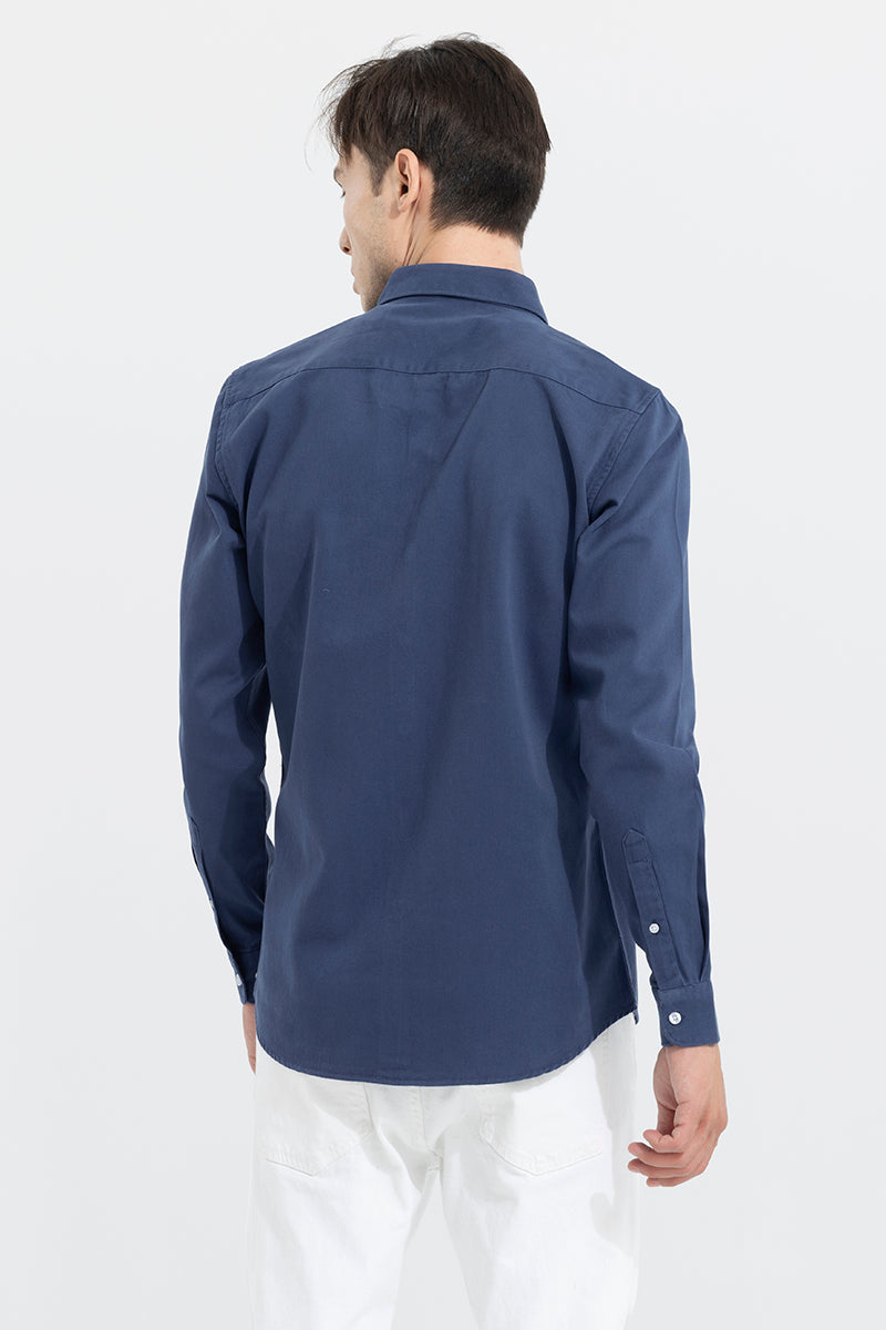V Pocket Blue Shirt