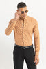 Cord Weave Copper Brown Polka Dot Shirt