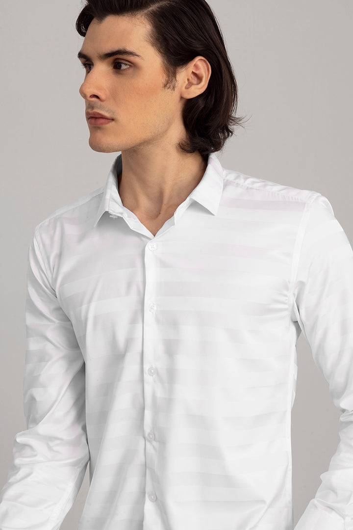Shaded Stripe White Shirt