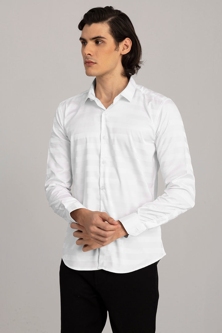 Shaded Stripe White Shirt