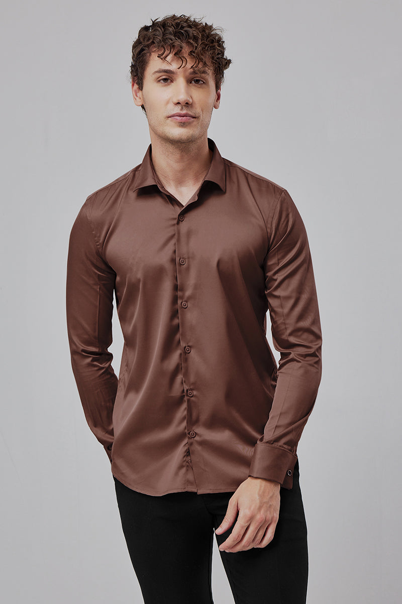 Double Cuff Copper Brown Shirt
