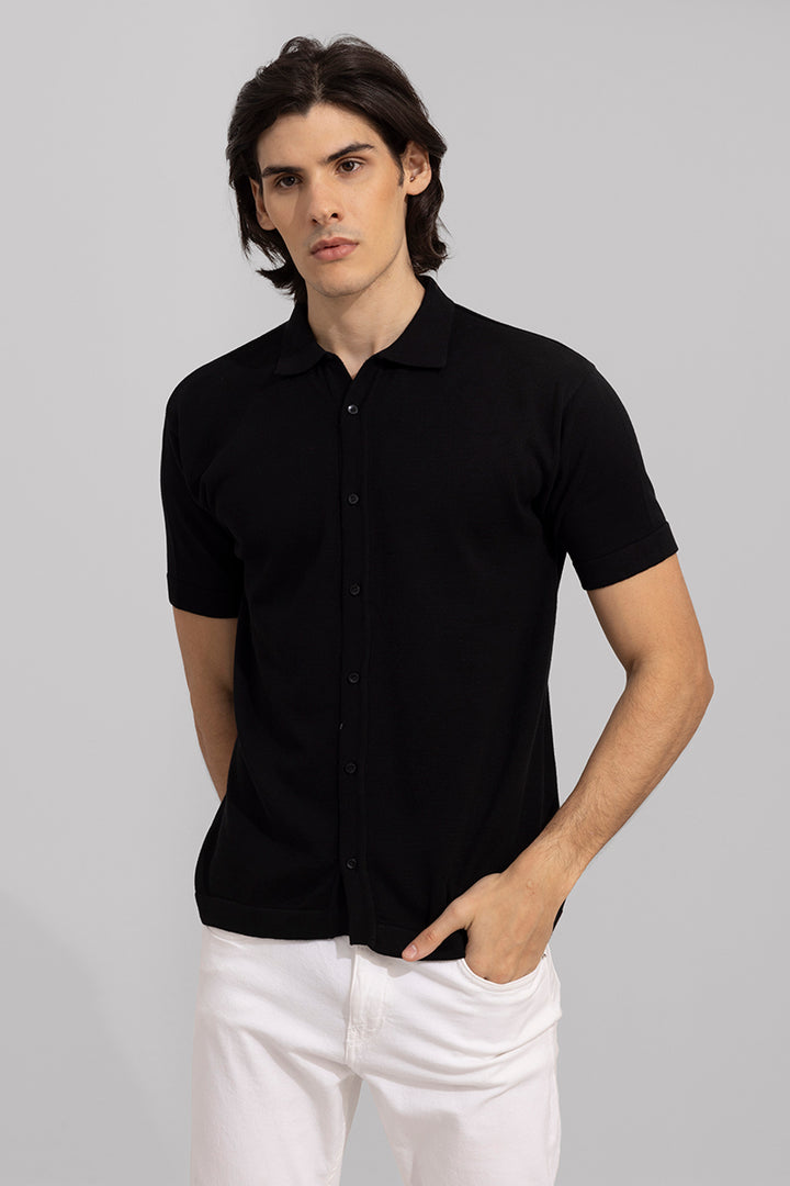 Fine Knit Black Shirt