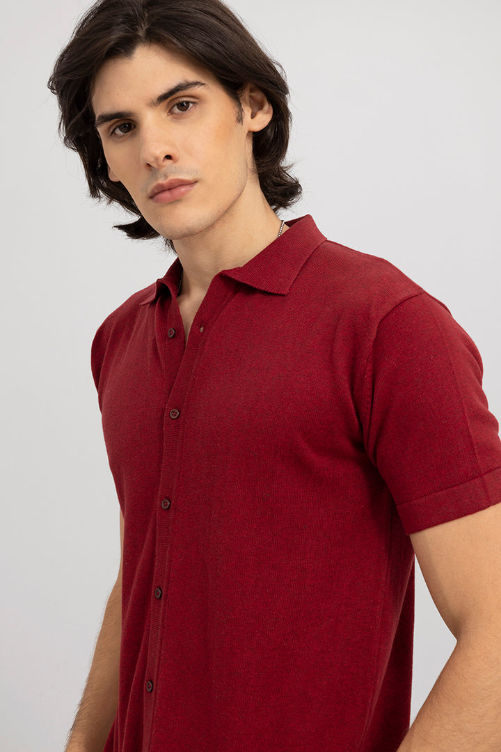 Fine Knit Red Shirt