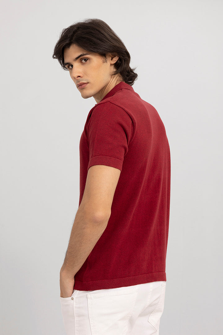 Fine Knit Red Shirt