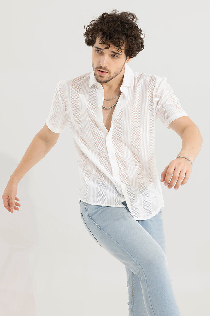Buy Men's Hawaiian Hakoba Combination White Shirt Online | SNITCH