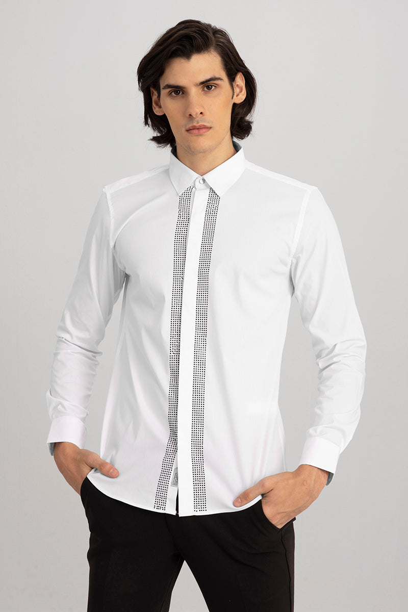 Crystal Embellished White Shirt