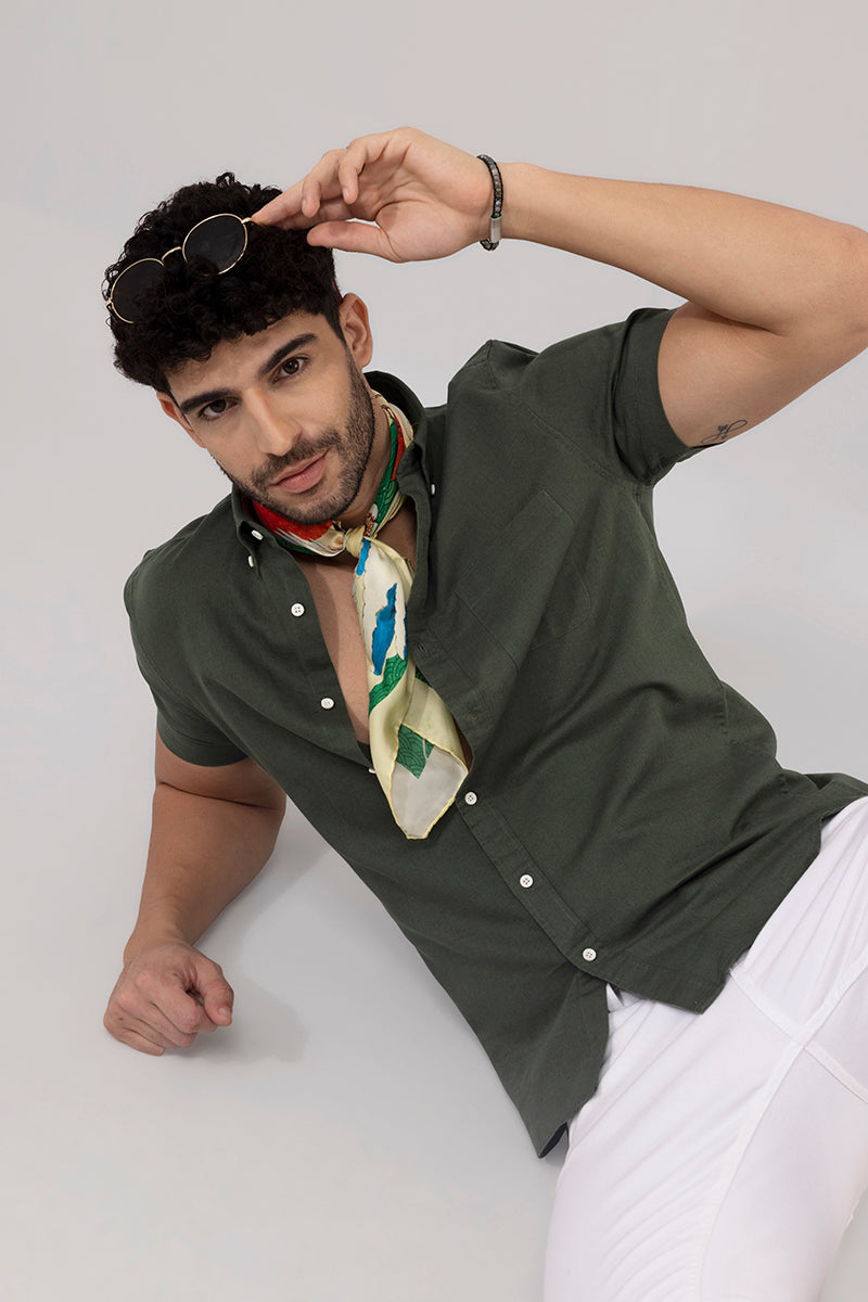 Zircon Green Linen Shirt