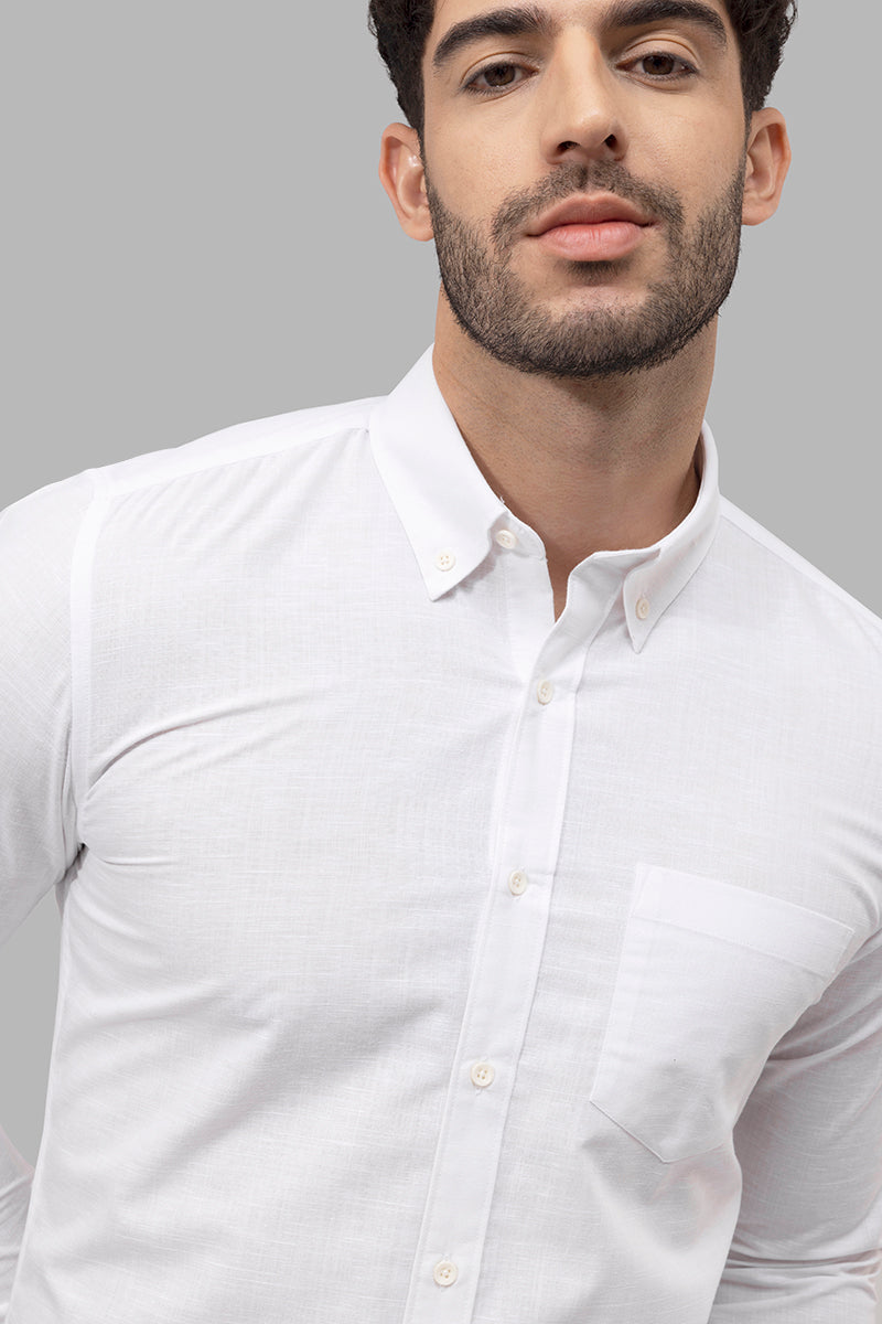 Sprauncy White Linen Shirt