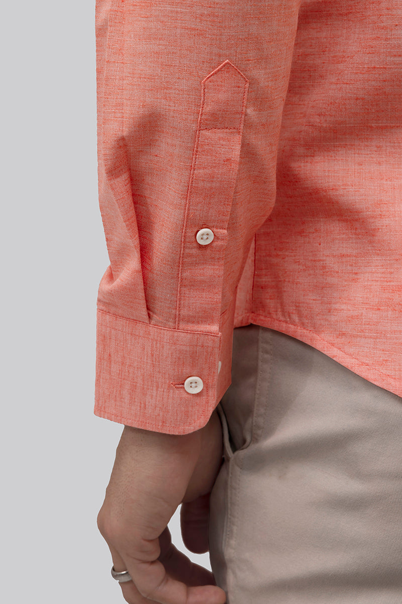 Sprauncy Coral Pink Linen Shirt