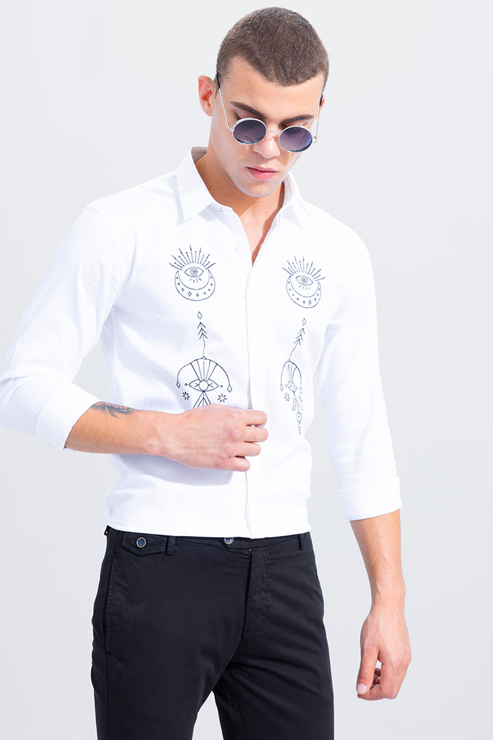 Luna White Embroidery Shirt