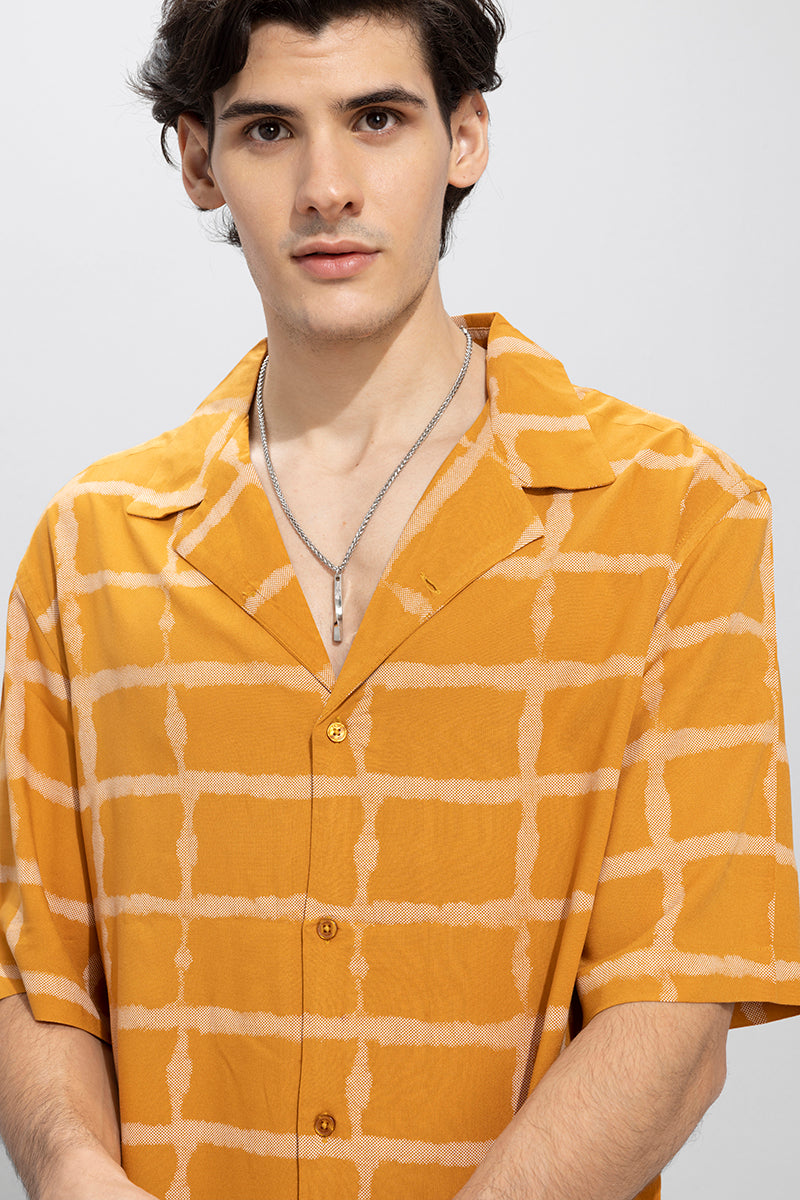 Faded Square Yellow Oversized Shirt