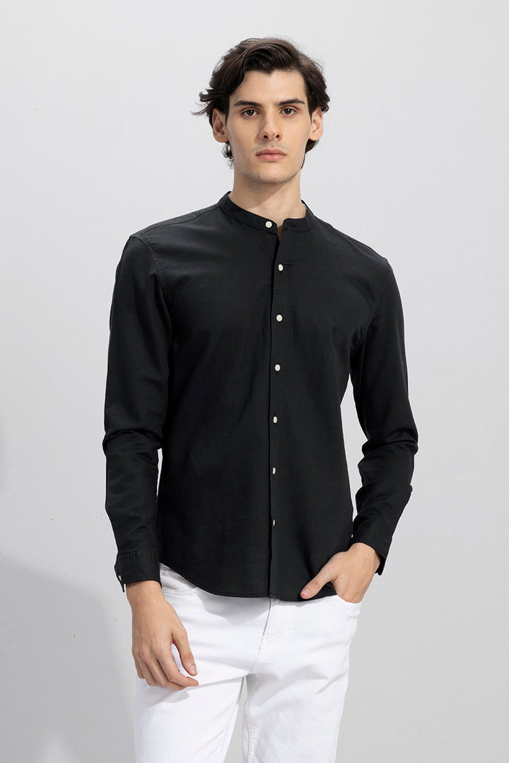 Fang Linen Black Shirt