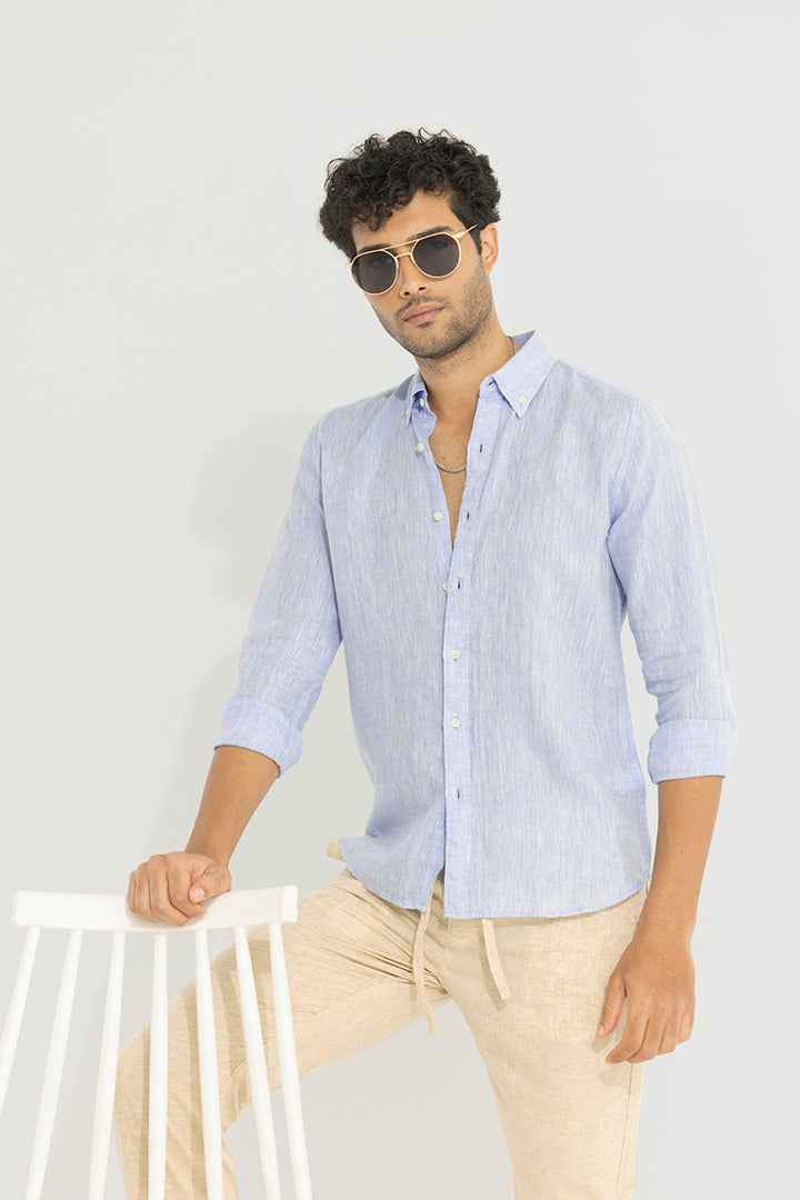 Buoyant Blue Linen Shirt