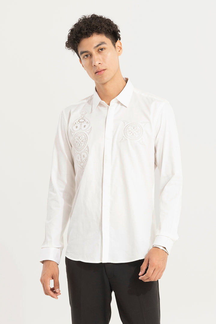 Spadille White Embroidery Shirt