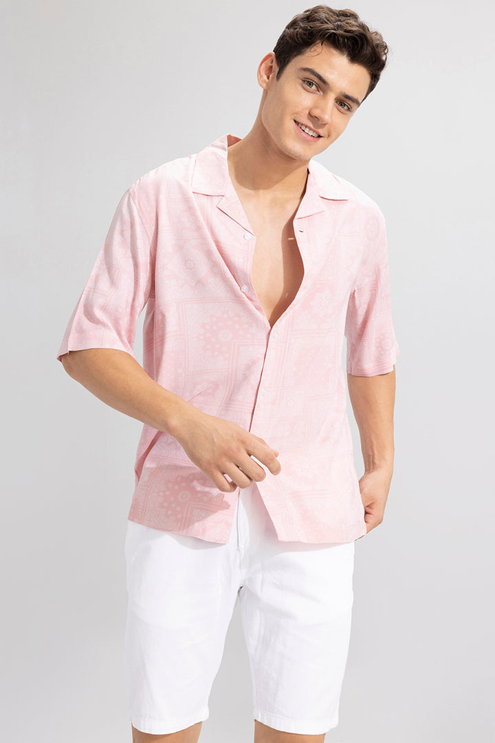 Folk Bandana Pink Oversized Shirt
