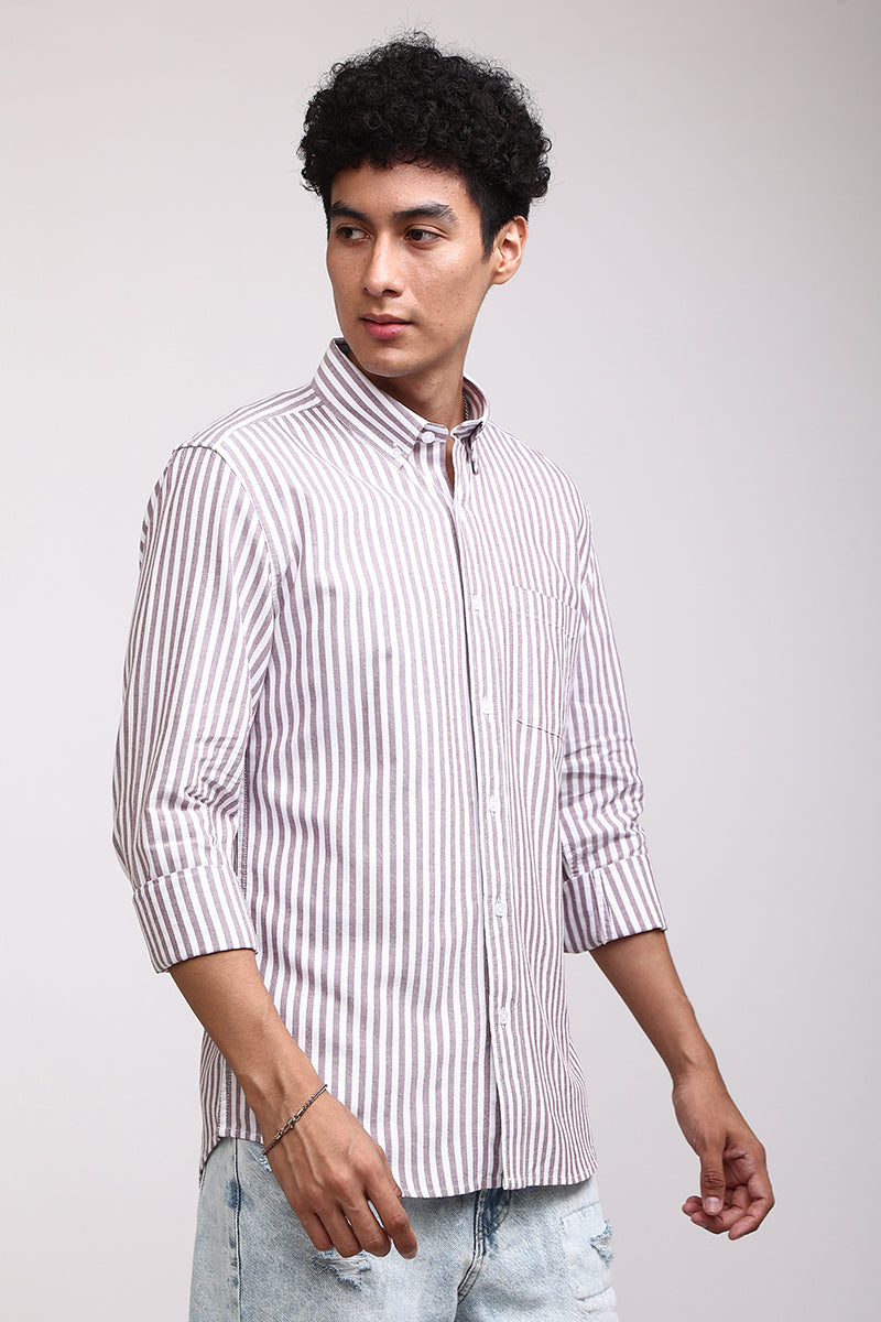 Basic Stripe Mauve Shirt