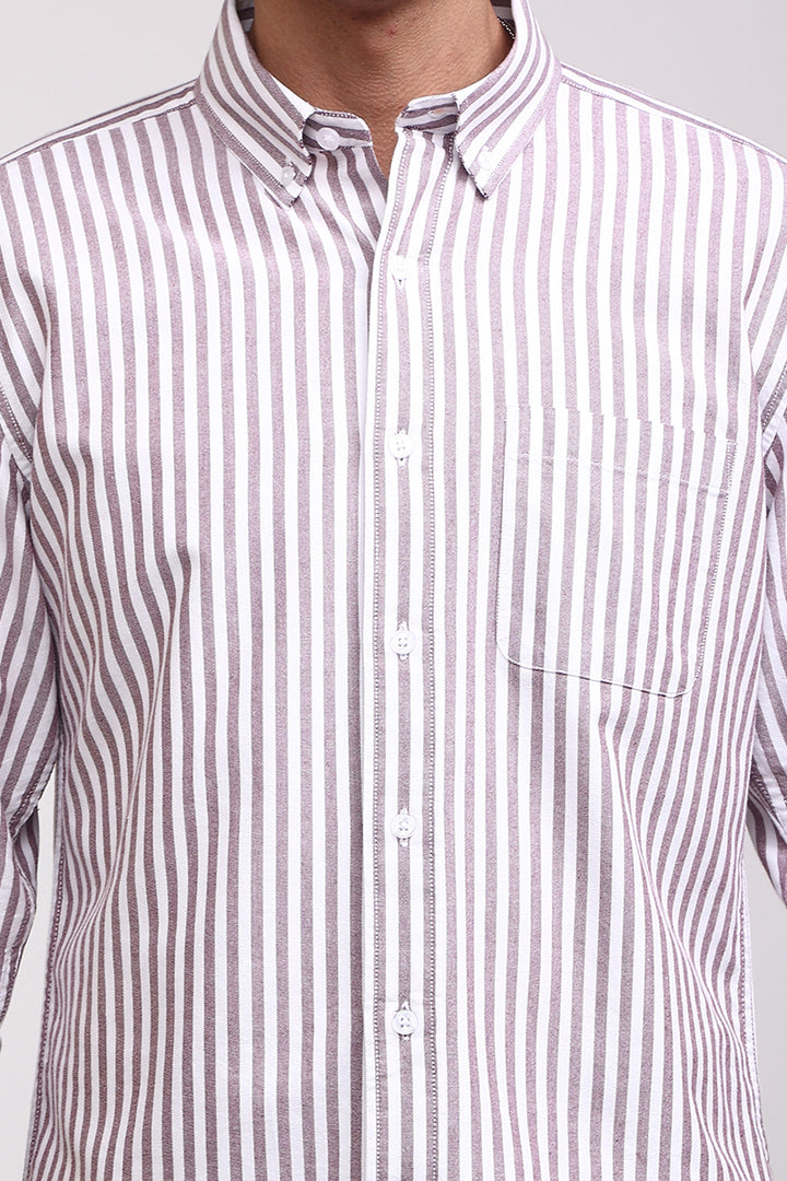 Basic Stripe Mauve Shirt