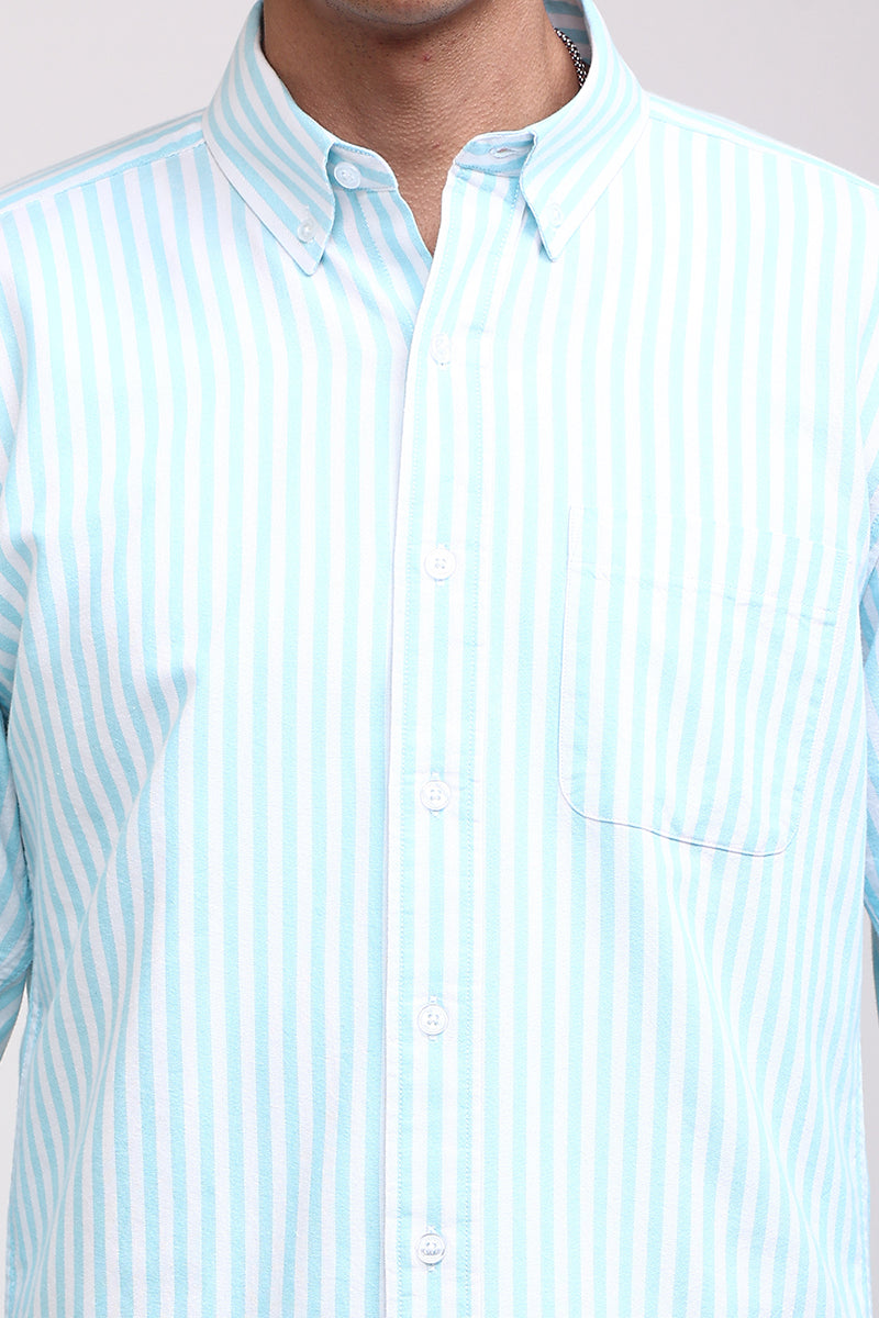 Basic Stripe Mint Blue Shirt