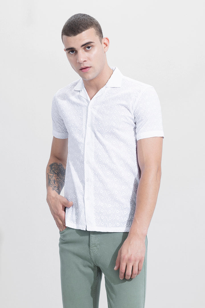 Spherical White Embroidery Shirt