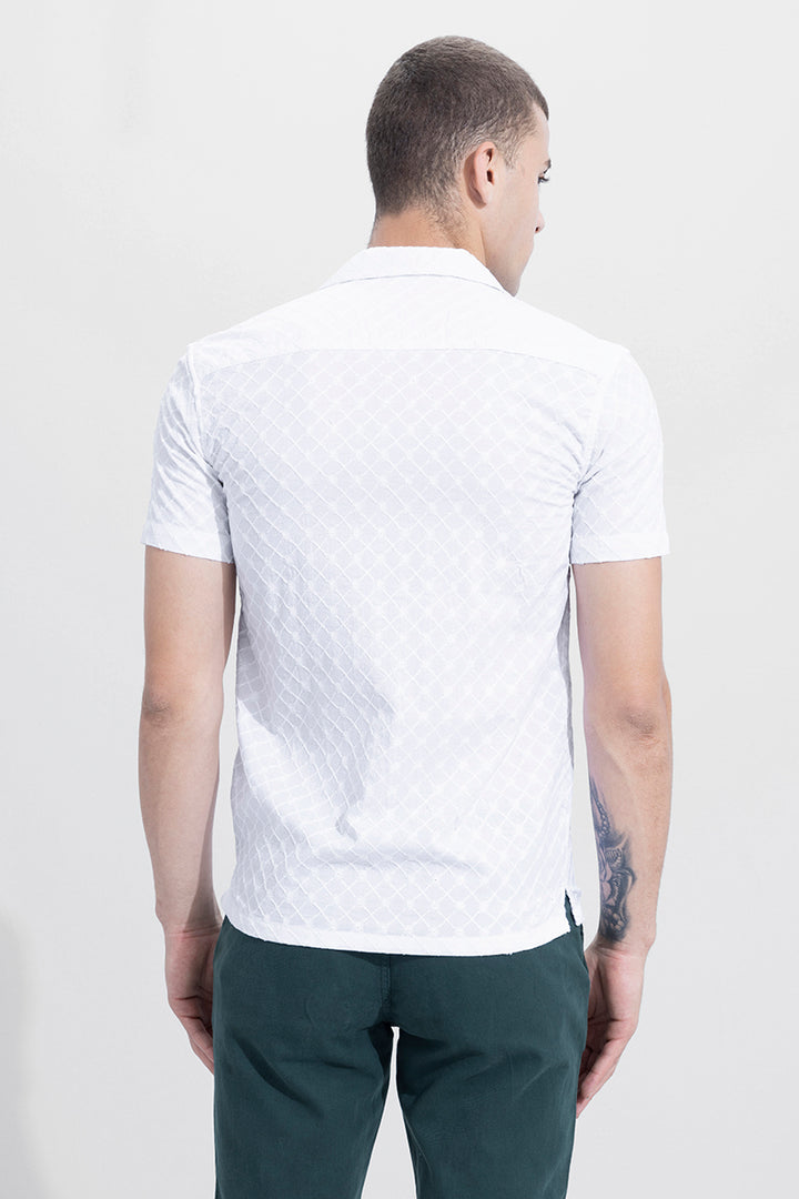 Bisect White Embroidery Shirt