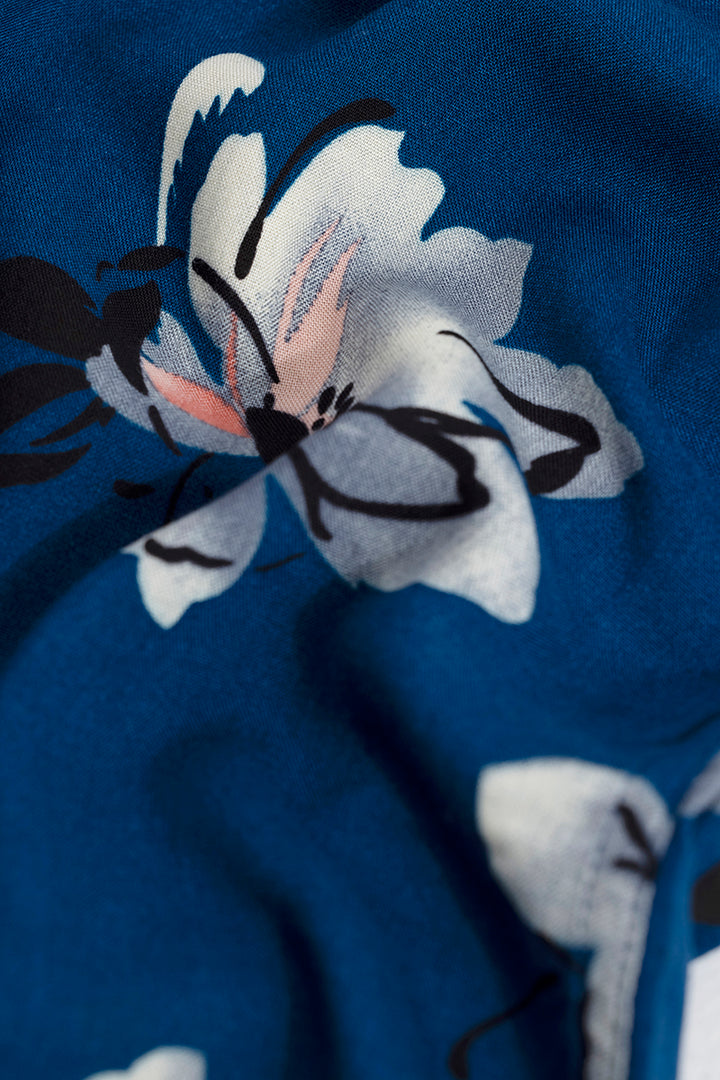 Calendula Flower Blue Shirt
