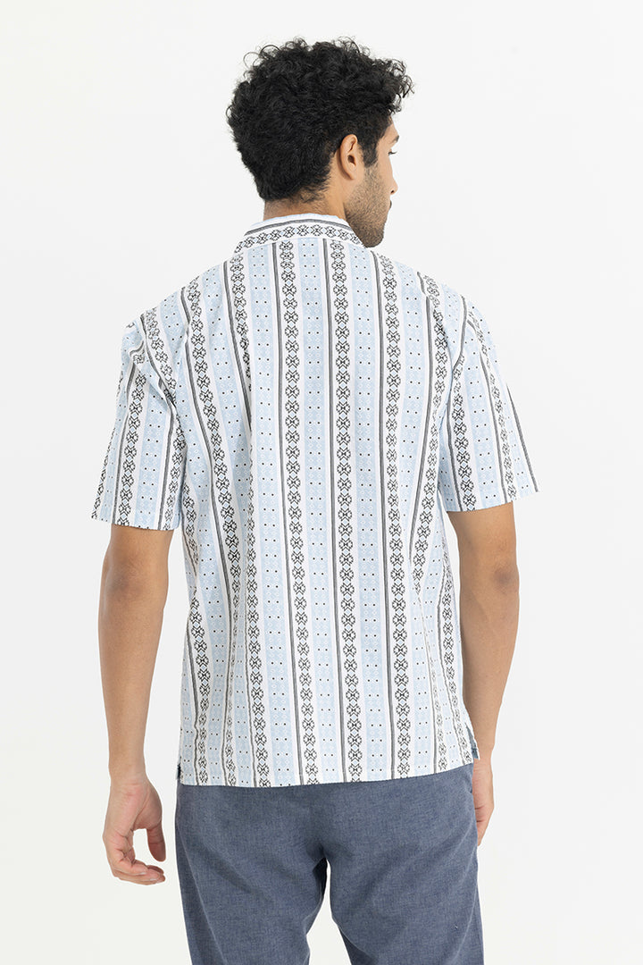 Ethnic Stripe Blue Shirt