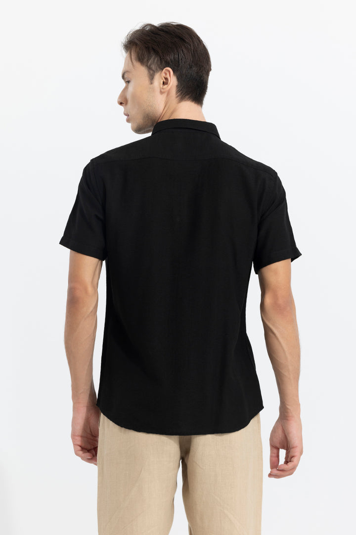 Textured Line Black Shirt