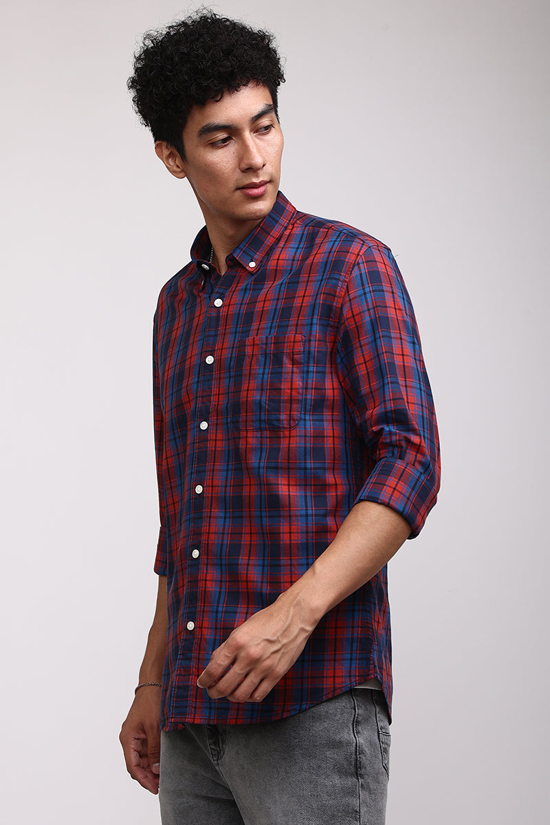 Quirky Checks Dark Pink Shirt