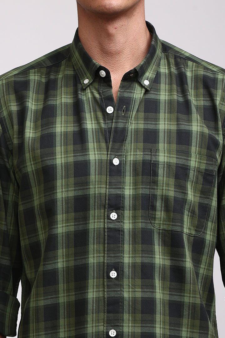Quirky Checks Forest Green Shirt