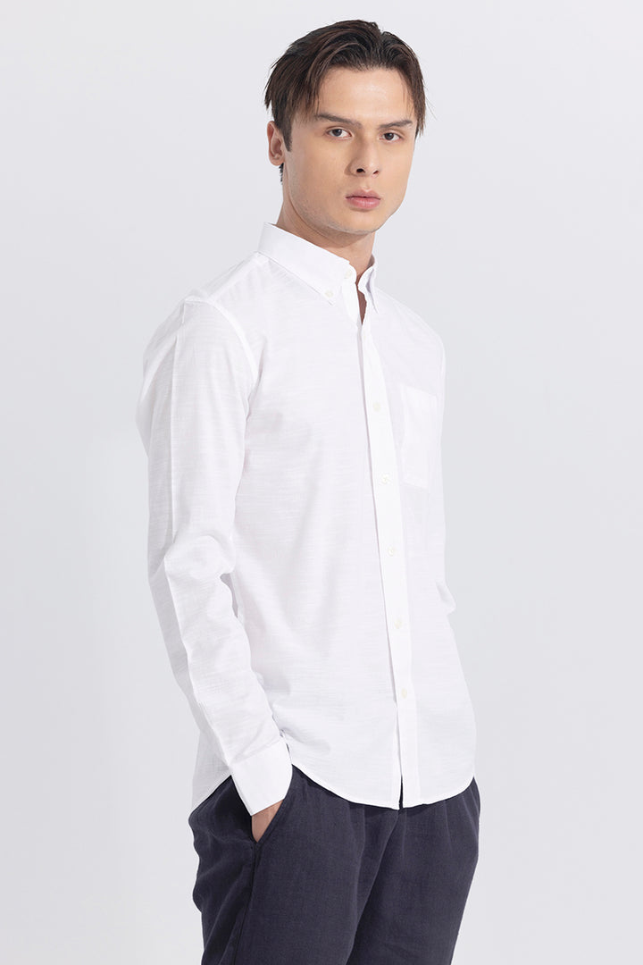 Linen Blend White Shirt