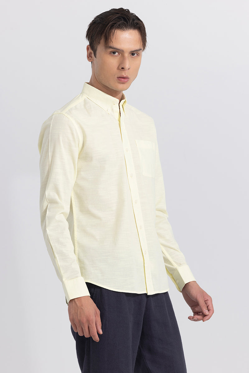 Pale yellow shirt mens top